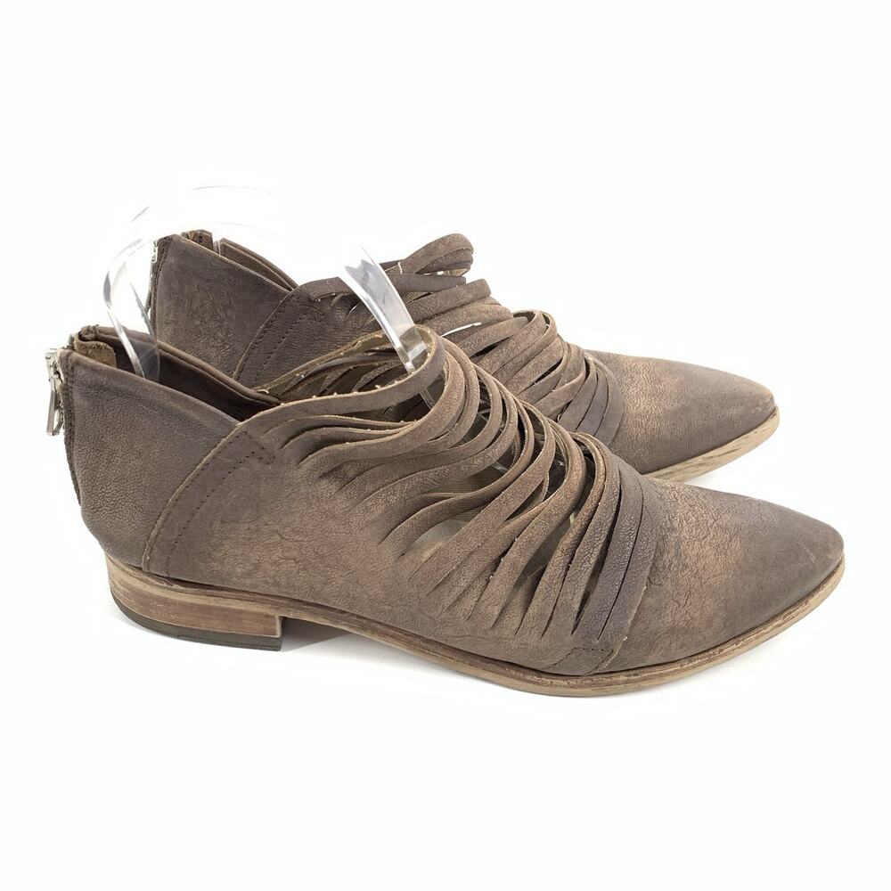 Free People Lost Valley Lavorazione Artigiana Leather Ankle Boots 38 8 Shootie